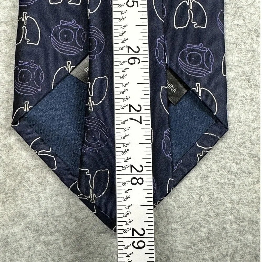 GSK GlaxoSmithKline Promotional Navy Silk Tie‎ Pulmonary Pharma Motif